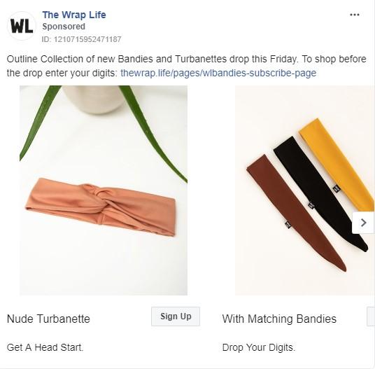 Facebook ad example