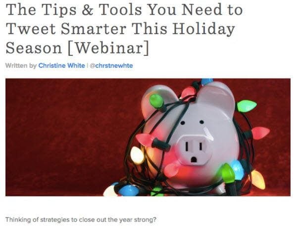 holiday marketing ideas - webinar example