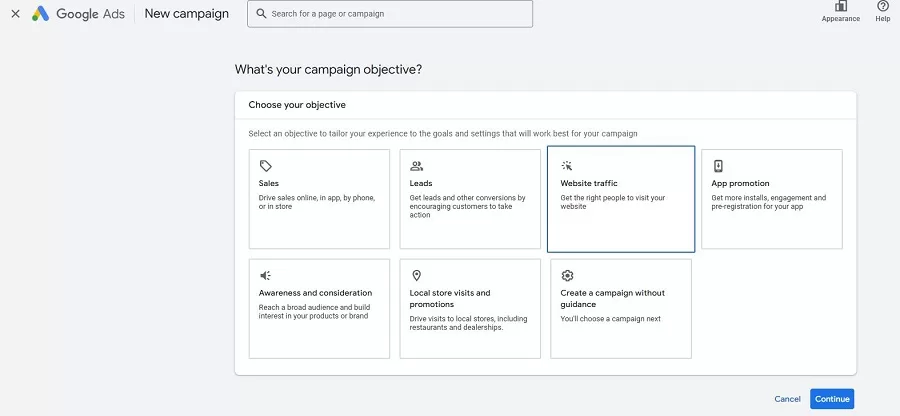 how to run google ads - campaign goals