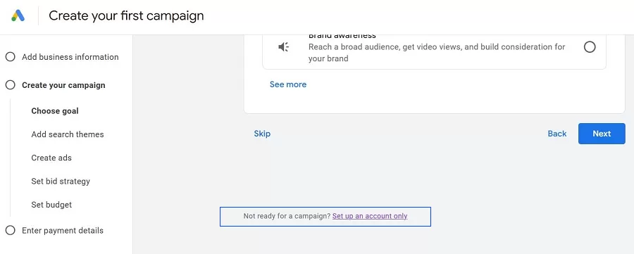 how to run google ads - creating an account