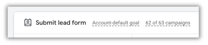 account default goal in google ads conversion tracking