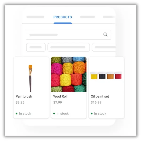 products for sale on google business listing