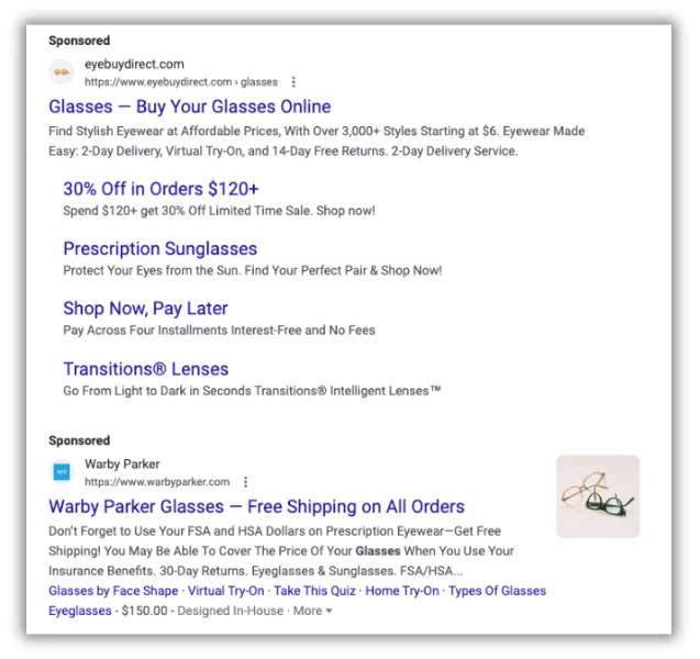 example of google ads copywriting