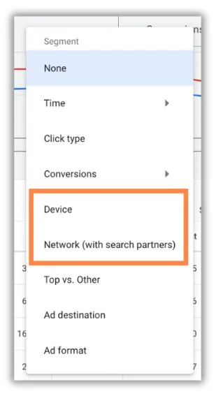 device network segmentation breakdown in google ads