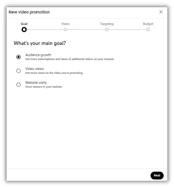 youtube studio promotion options