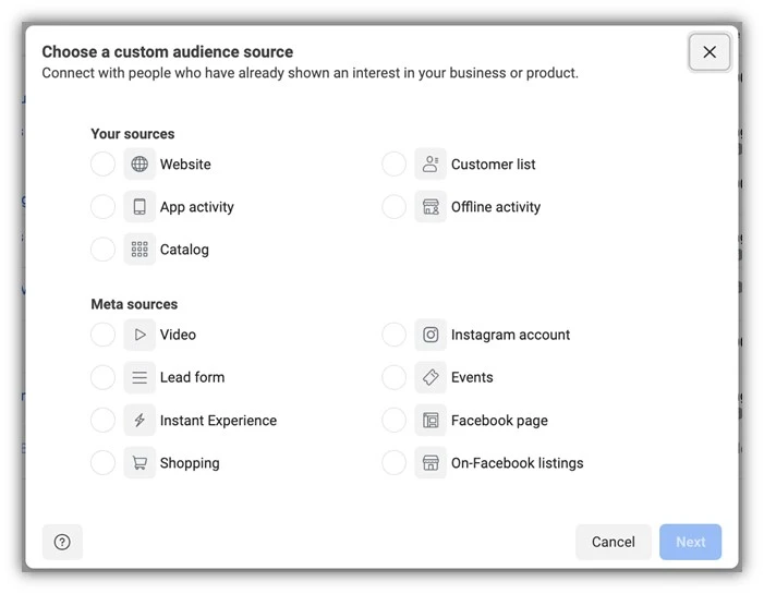 facebook ad targeting - how to create a custom audience