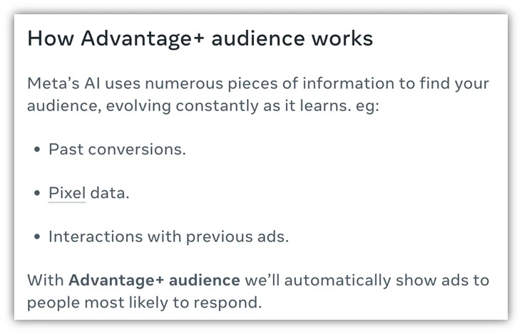 facebook ad targeting - meta advantage plus audience