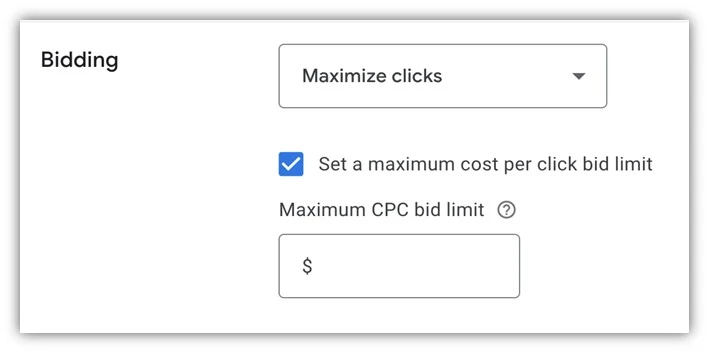 enhanced cpc - max clicks bid strategy example 