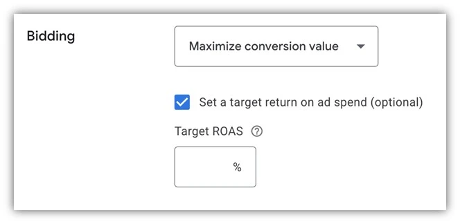 enhanced cpc - max conversion value screenshot