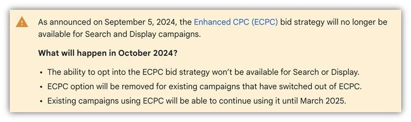 enhanced cpc - announcement of ending ecpc bidding