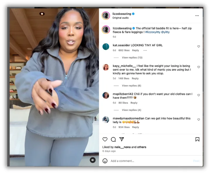 holiday influencer marketing example from lizzo