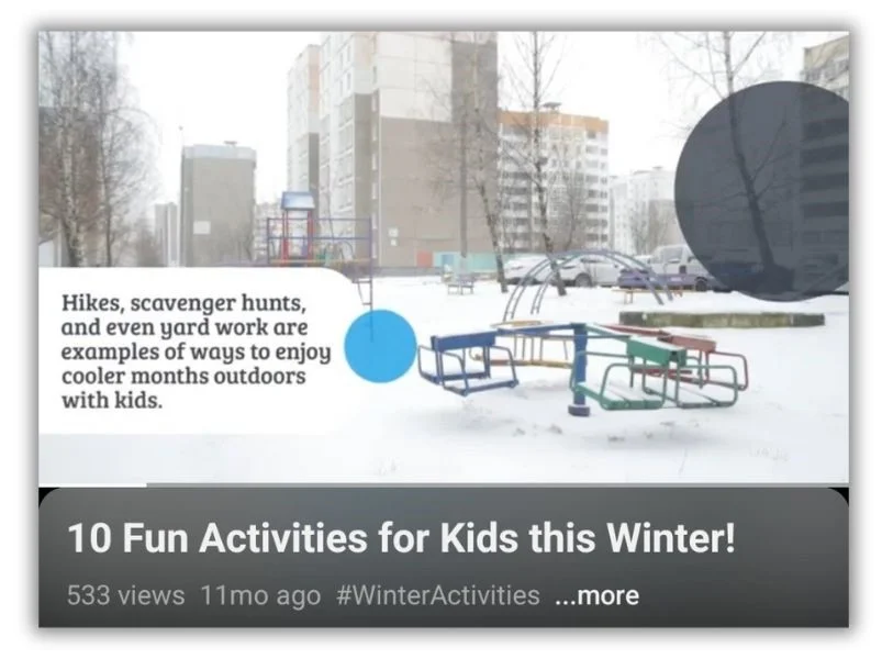 winter content ideas - blog post with list of activities for kids in winter.