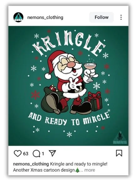 Christmas puns - Instagram post with a marketing pun.