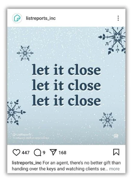 Winter puns - Instagram post with a real estate pun.