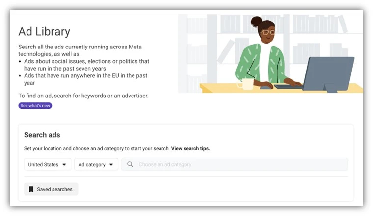facebook ad trends - facebook ads library screenshot