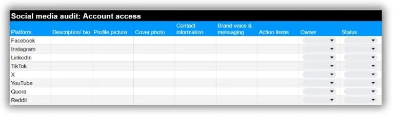 Social media strategy - template.