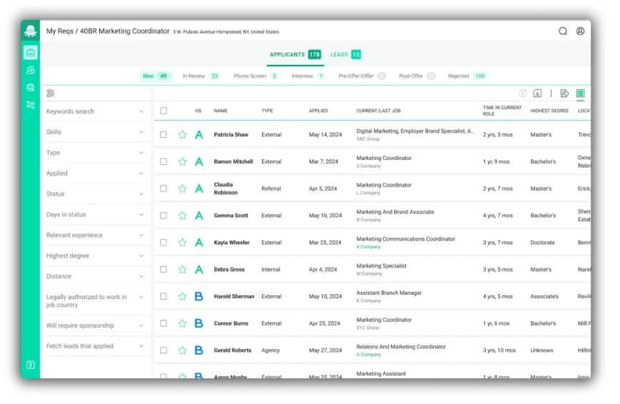 AI agents - HiredScore AI screenshot.