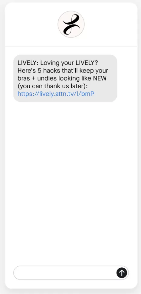 sms marketing example from lively